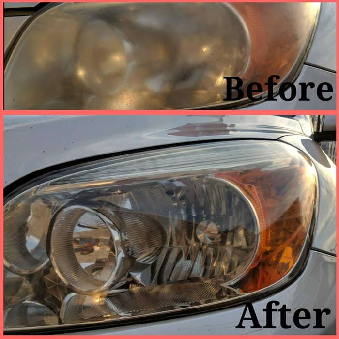 Car Headlight Restoration Headlight purgatio ornamentum restitue et protege Headlight currus cura